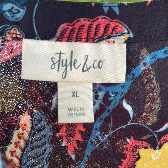 Style & Co. Ruffled Floral Blouse XL - Picture 2 of 5